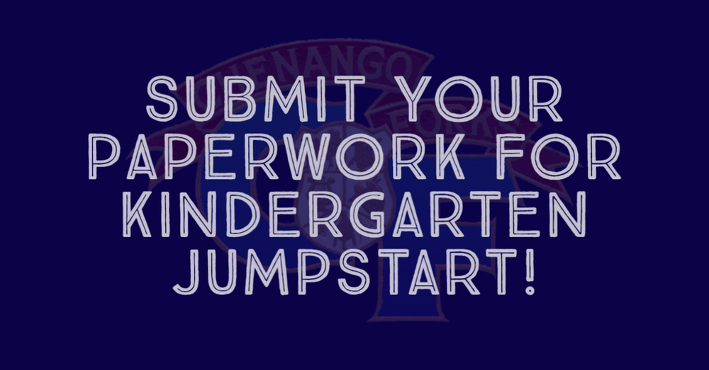 Submit your paperwork for kindergarten jumpstart graphic