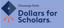 light blue background with "dollars for scholars" in dark blue letters