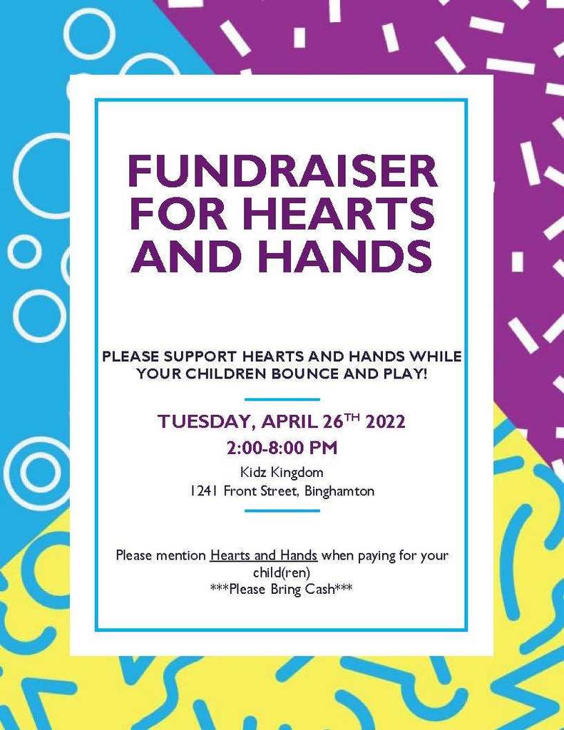 Hearts and Hands fundraiser flyer